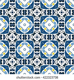 Seamless pattern illustration in traditional style - like Portuguese tiles