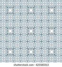 Seamless pattern illustration in traditional style - like Portuguese tiles