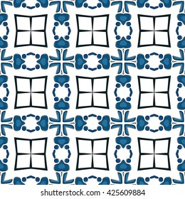 Seamless pattern illustration in traditional style - like Portuguese tiles