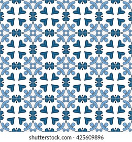 Seamless pattern illustration in traditional style - like Portuguese tiles