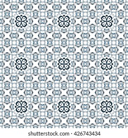 Seamless pattern illustration in traditional style - like Portuguese tiles
