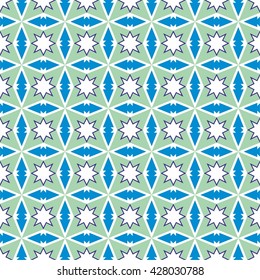Seamless pattern illustration in traditional style tile