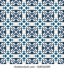 Seamless pattern illustration in traditional style - like Portuguese tiles