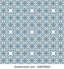 Seamless pattern illustration in traditional style - like Portuguese tiles