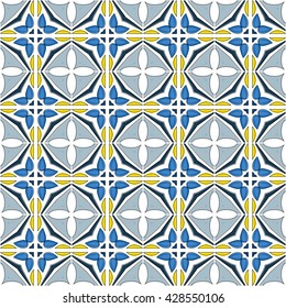 Seamless pattern illustration in traditional style - like Portuguese tiles