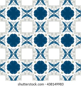 Seamless pattern illustration in traditional style - like Portuguese tiles