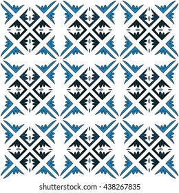 Seamless pattern illustration in traditional style - like Portuguese tiles