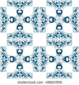 Seamless pattern illustration in traditional style - like Portuguese tiles