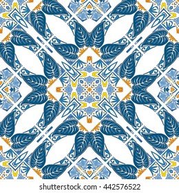 Seamless pattern illustration in traditional style - like Portuguese tiles
