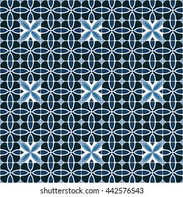 Seamless pattern illustration in traditional style - like Portuguese tiles