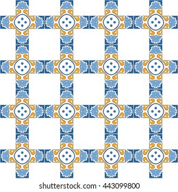 Seamless pattern illustration in traditional style - like Portuguese tiles