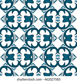 Seamless pattern illustration in traditional style - like Portuguese tiles
