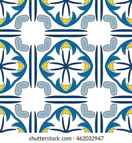 Seamless pattern illustration in traditional style - like Portuguese tiles