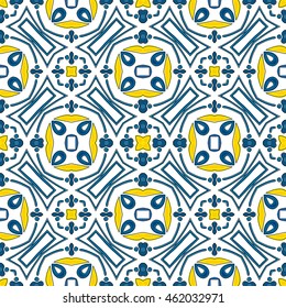 Seamless pattern illustration in traditional style - like Portuguese tiles