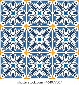 Seamless pattern illustration in traditional style - like Portuguese tiles