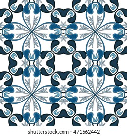 Seamless pattern illustration in traditional style - like Portuguese tiles
