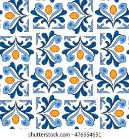 Seamless pattern illustration in traditional style - like Portuguese tiles