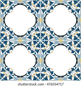 Seamless pattern illustration in traditional style - like Portuguese tiles