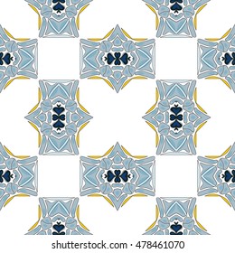 Seamless pattern illustration in traditional style - like Portuguese tiles