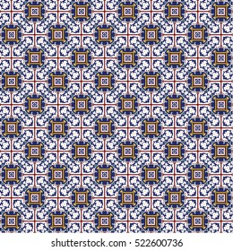 Seamless pattern illustration in traditional style - like Portuguese tiles