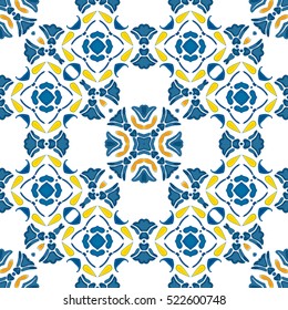 Seamless pattern illustration in traditional style - like Portuguese tiles