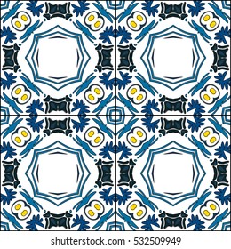 Seamless pattern illustration in traditional style - like Portuguese tiles
