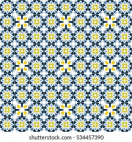 Seamless pattern illustration in traditional style - like Portuguese tiles