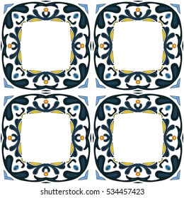 Seamless pattern illustration in traditional style - like Portuguese tiles