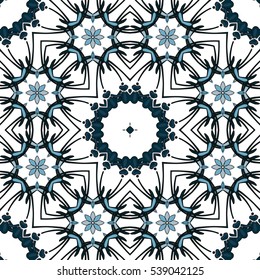 Seamless pattern illustration in traditional style - like Portuguese tiles
