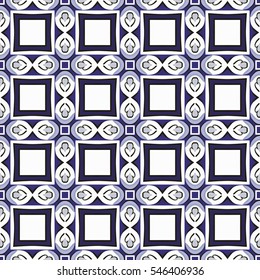 Seamless pattern illustration in traditional style - like Portuguese tiles