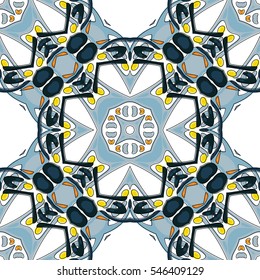 Seamless pattern illustration in traditional style - like Portuguese tiles