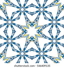 Seamless pattern illustration in traditional style - like Portuguese tiles