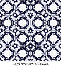 Seamless pattern illustration in traditional style - like Portuguese tiles