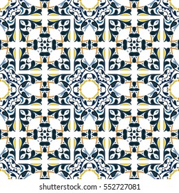Seamless pattern illustration in traditional style - like Portuguese tiles
