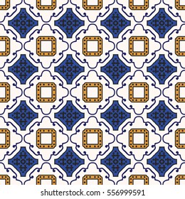 Seamless pattern illustration in traditional style - like Portuguese tiles
