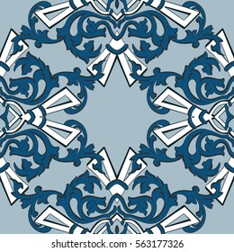 Seamless pattern illustration in traditional style - like Portuguese tiles