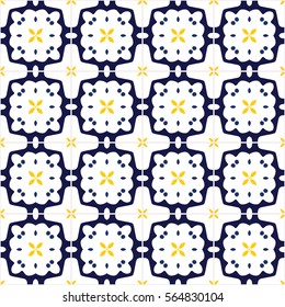 Seamless pattern illustration in traditional style - like Portuguese tiles