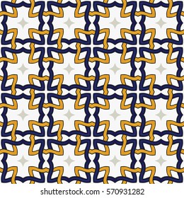 Seamless pattern illustration in traditional style - like Portuguese tiles