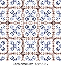 Seamless pattern illustration in traditional style - like Portuguese tiles