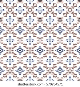 Seamless pattern illustration in traditional style - like Portuguese tiles
