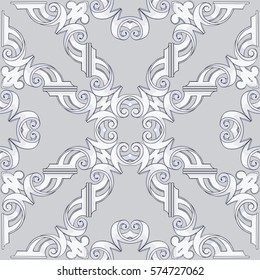 Seamless pattern illustration in traditional style - like Portuguese tiles
