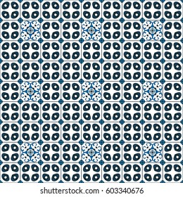 Seamless pattern illustration in traditional style - like Portuguese tiles