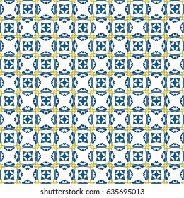 Seamless pattern illustration in traditional style - like Portuguese tiles