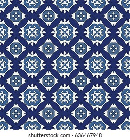 Seamless pattern illustration in traditional style - like Portuguese tiles