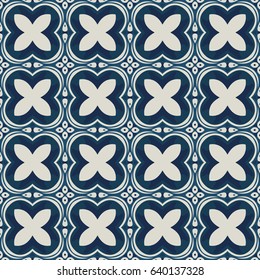 Seamless pattern illustration in traditional style - like Portuguese tiles