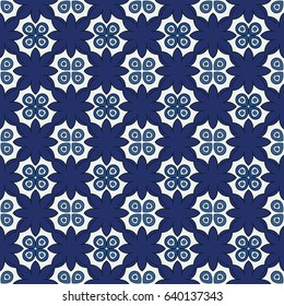 Seamless pattern illustration in traditional style - like Portuguese tiles
