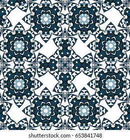 Seamless pattern illustration in traditional style - like Portuguese tiles