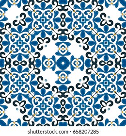 Seamless pattern illustration in traditional style - like Portuguese tiles