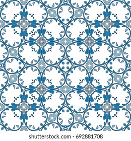 Seamless pattern illustration in traditional style - like Portuguese tiles