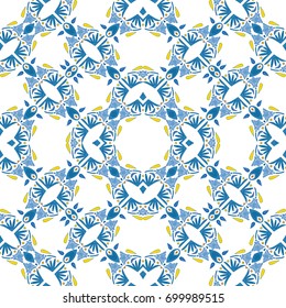 Seamless pattern illustration in traditional style - like Portuguese tiles